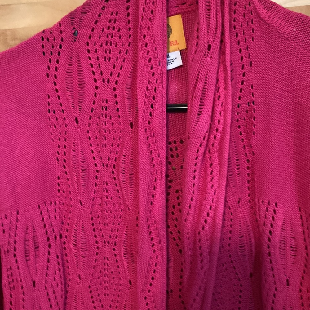 RUBY RD. cardigan. Size XL. Dark rose pink. - Picture 2 of 6
